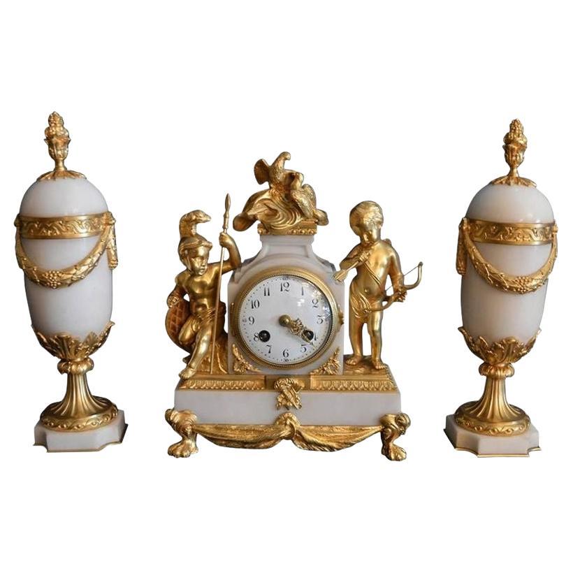 French 19th Century Clockset For Sale
