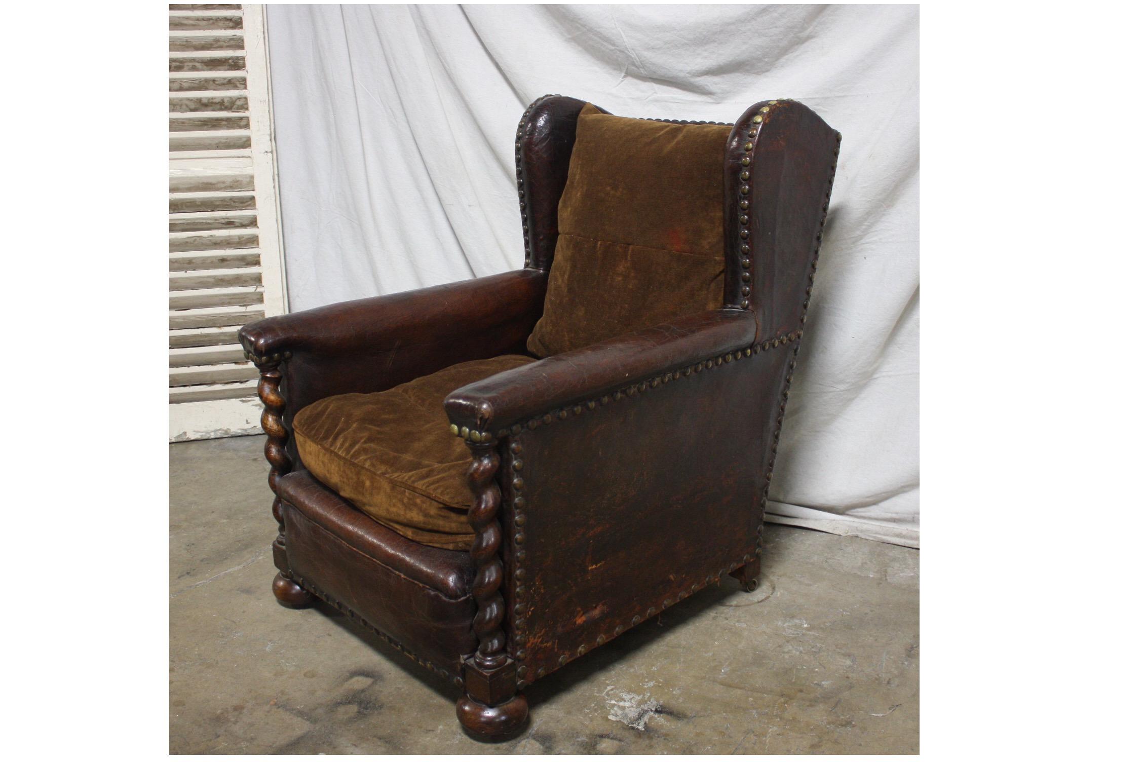 French 19th Century Club Chair In Good Condition In Stockbridge, GA