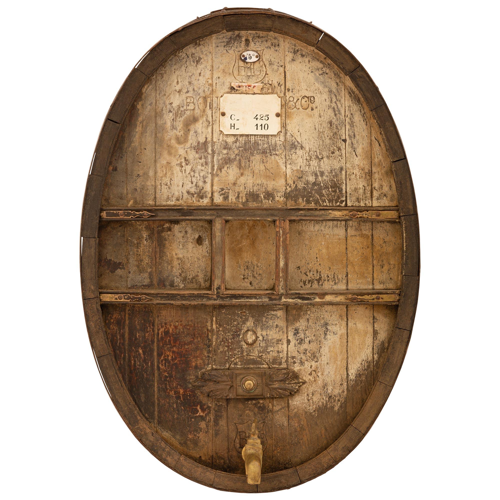 French 19th Century Cognac/Wine Oak Barrel Wall Decor For Sale 7