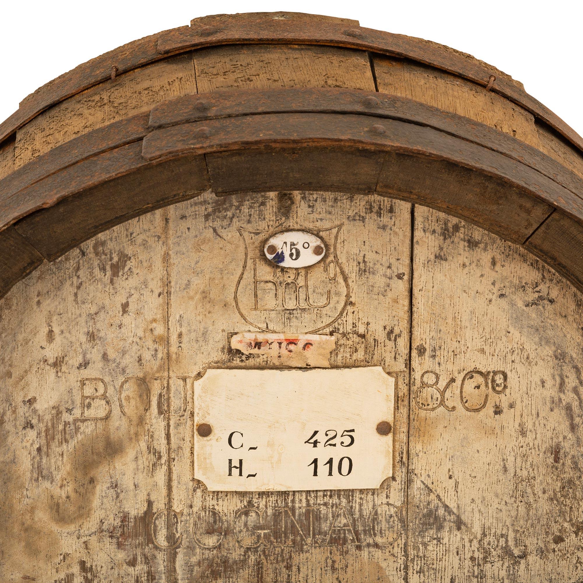 French 19th Century Cognac/Wine Oak Barrel Wall Decor For Sale 2