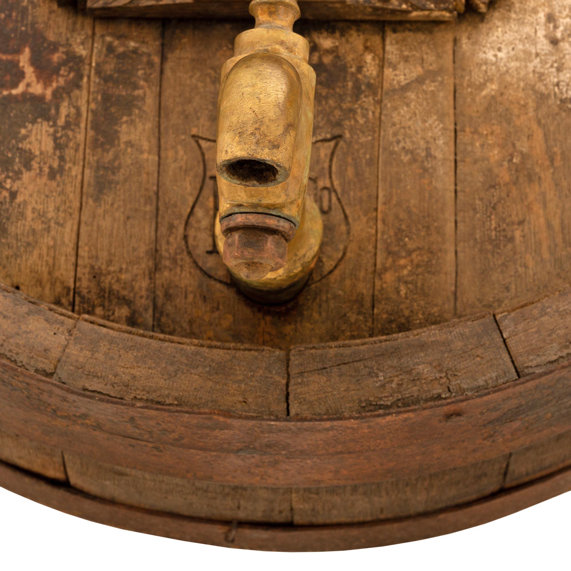 French 19th Century Cognac/Wine Oak Barrel Wall Decor For Sale 6