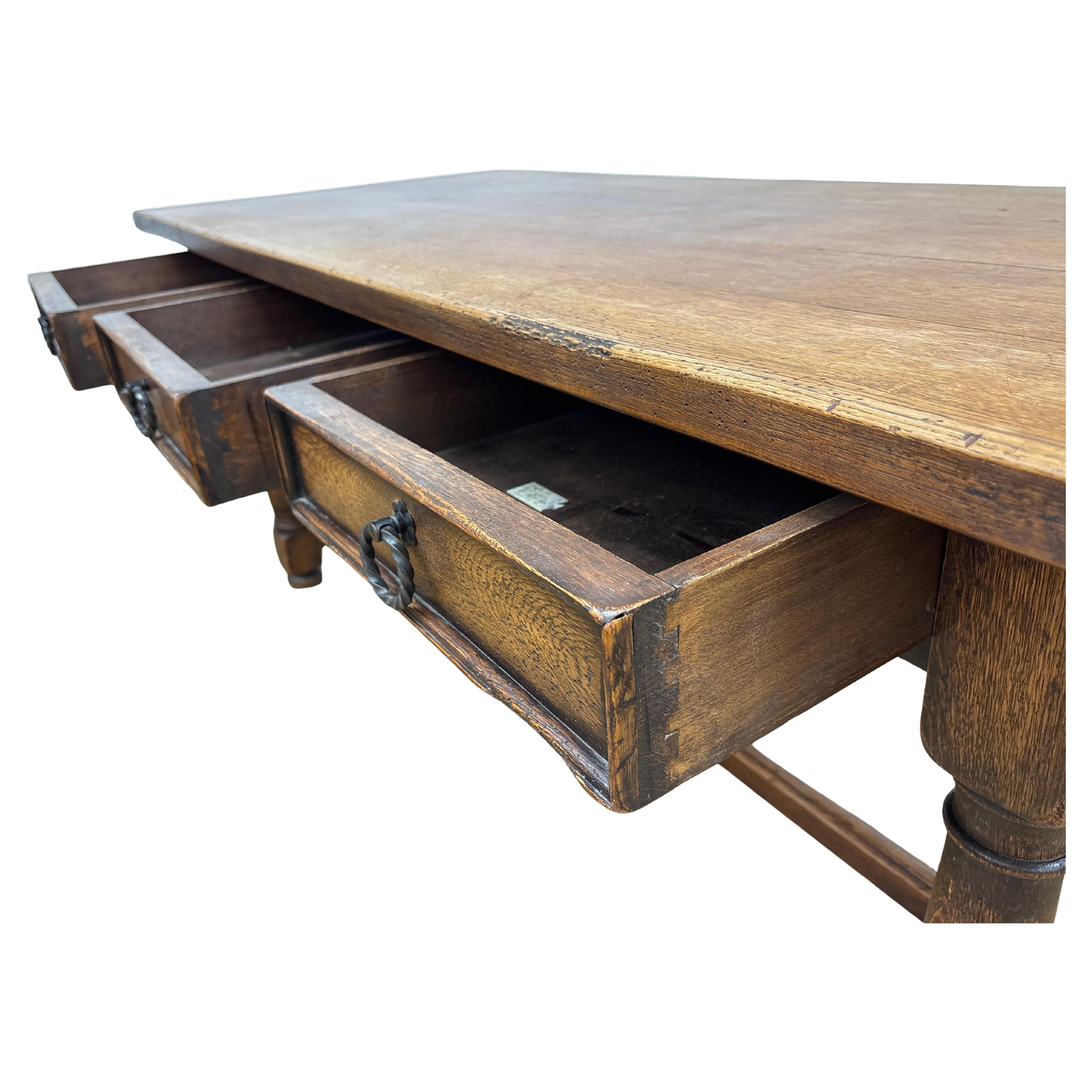 Oak French 19th Century Console Table For Sale