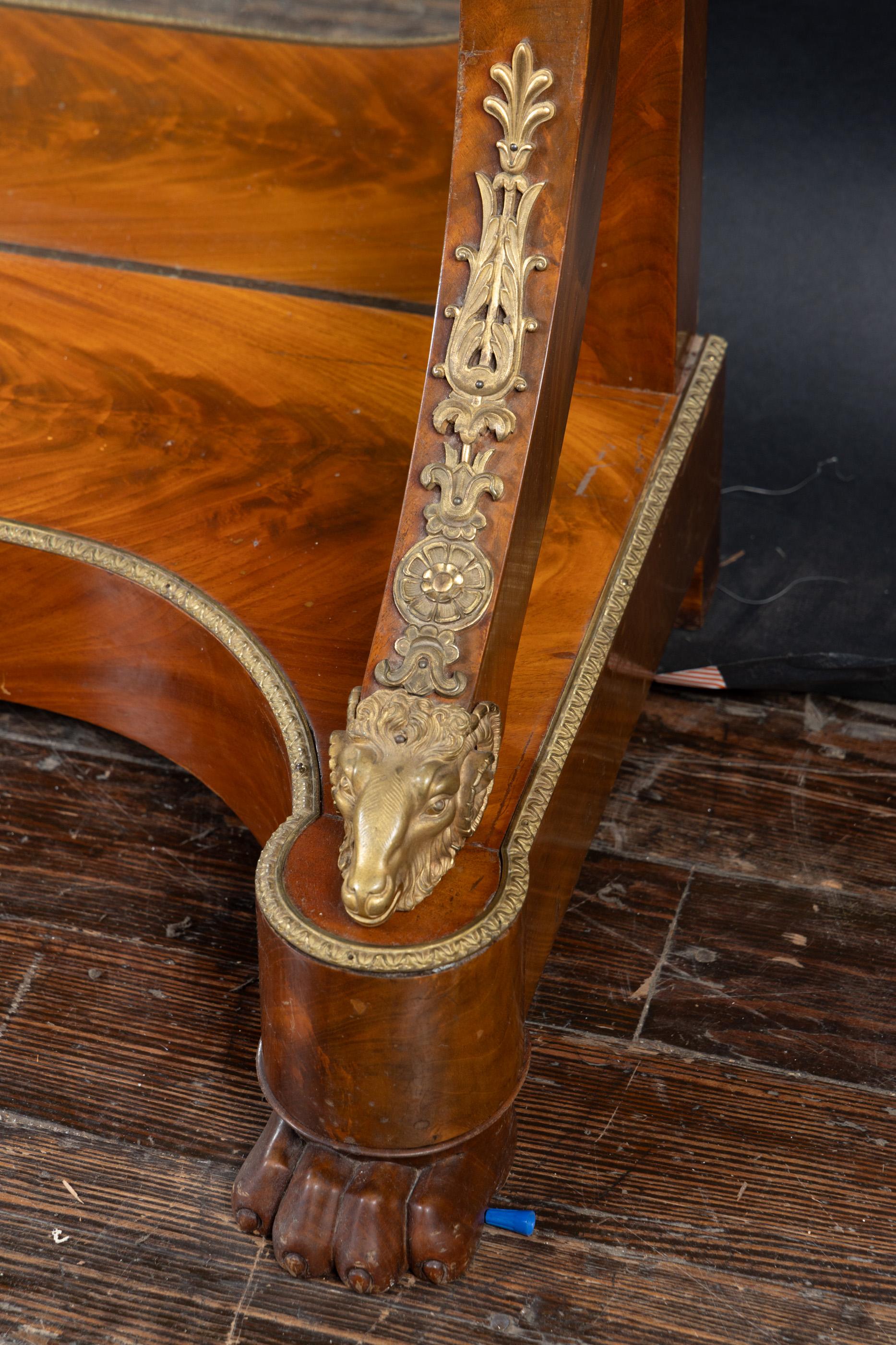 French 19th Century Console with Bronze d’Ore Mounts and Marble Top For Sale 8