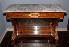 French 19th Century Console with Bronze d’Ore Mounts and Marble Top