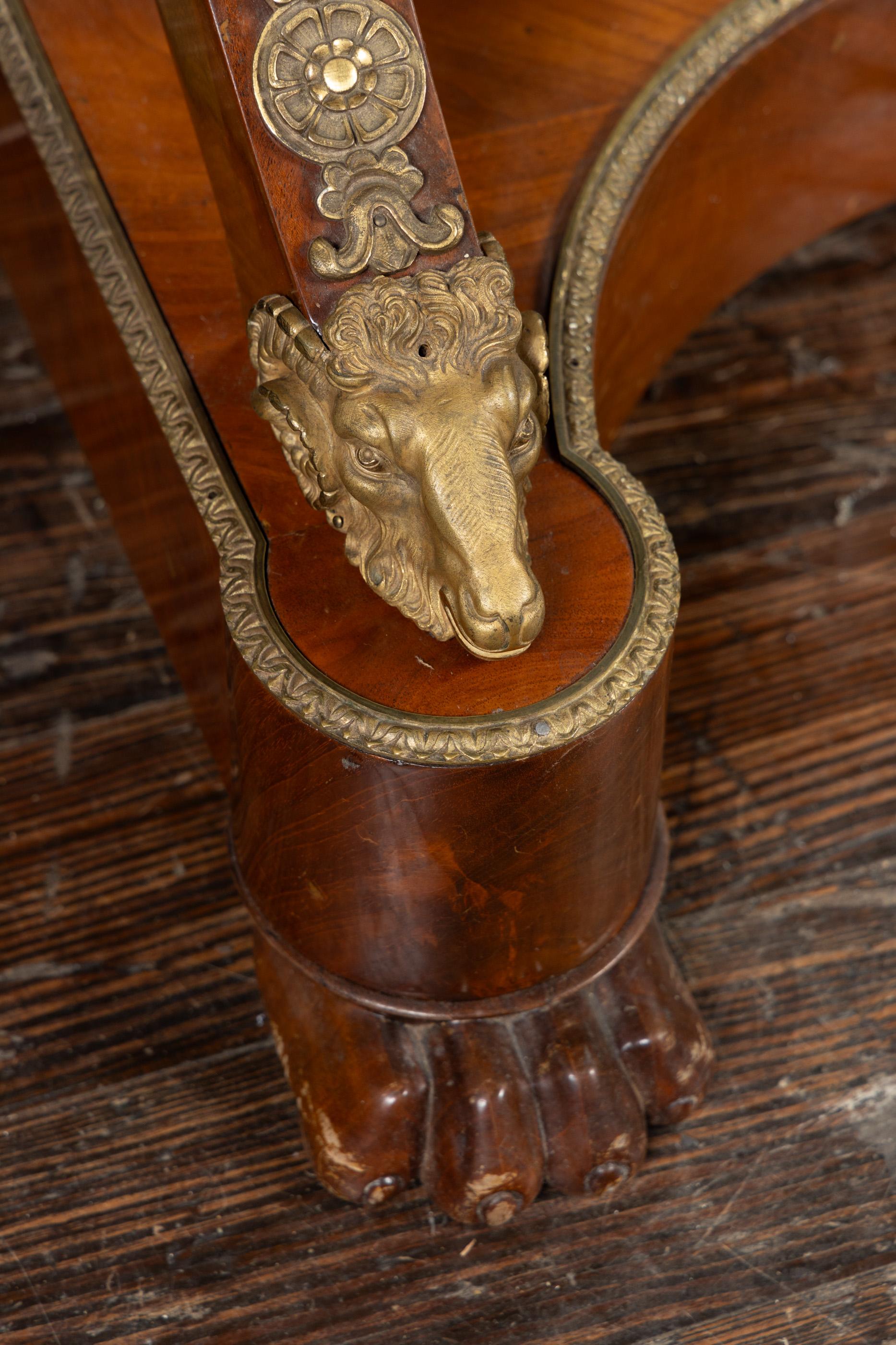 French 19th Century Console with Bronze d’Ore Mounts and Marble Top For Sale 5