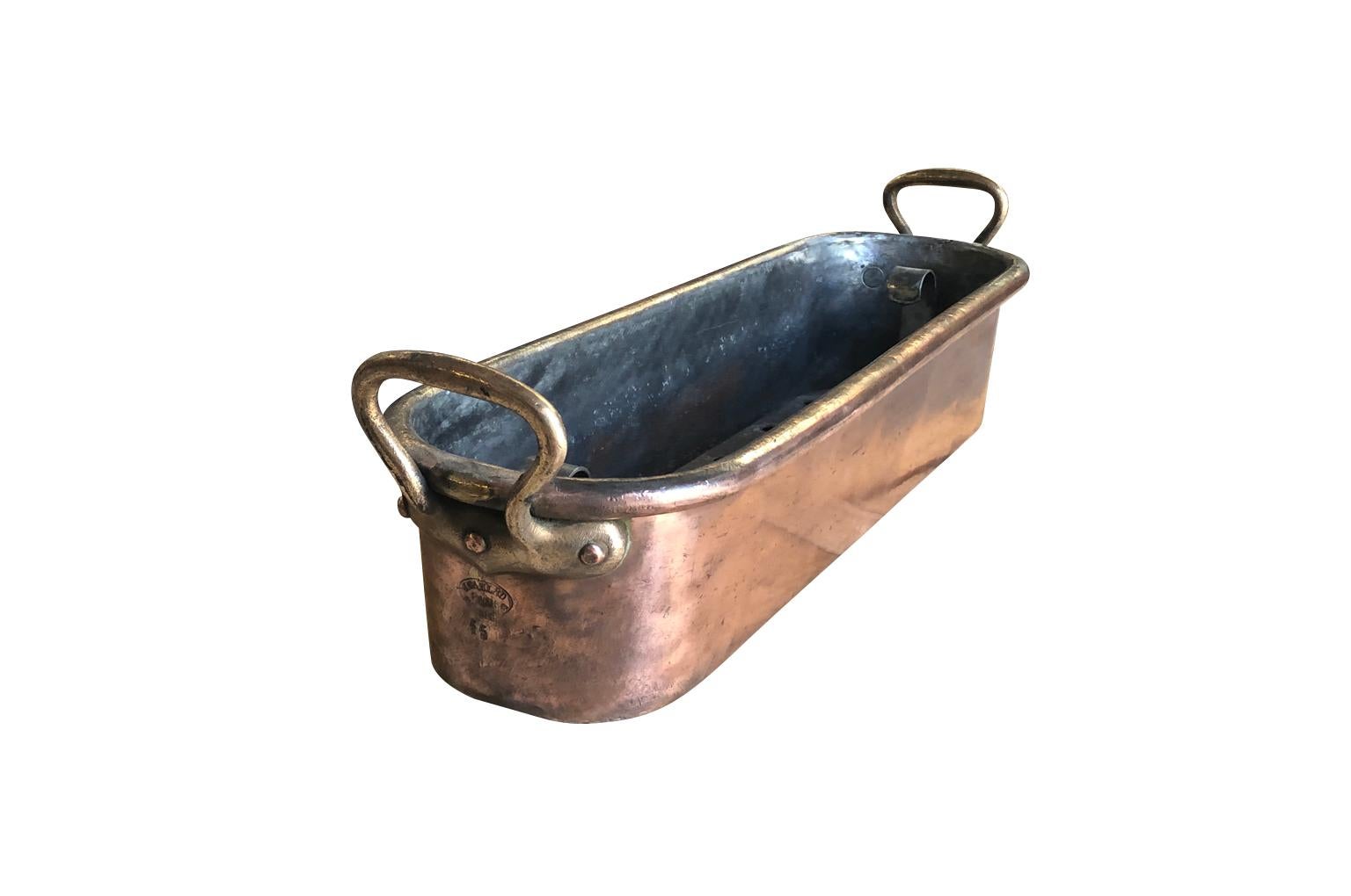French 19th Century Copper Fish Pan 1