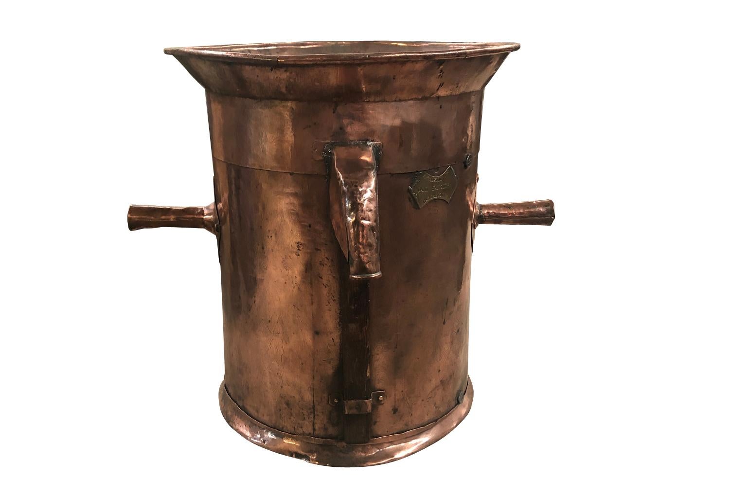 A very beautiful French 19th century Demi Hectolitre - Wine Measure in copper from the Carcassonne in the south of France. A terrific vessel or container to be used in so many ways or converted into a side table.