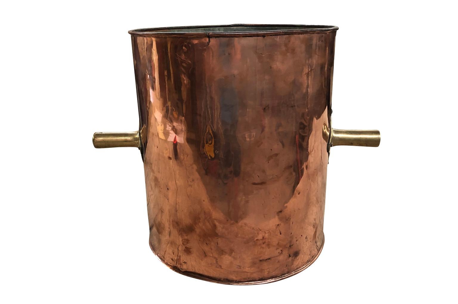 A very beautiful French 19th century wine measure in copper from the South of France. A terrific vessel or container to be used in so many ways or converted into a side table.