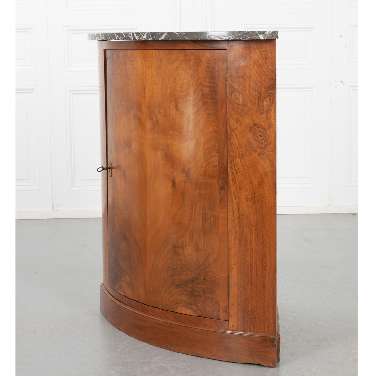 Polished French 19th Century Corner Cabinet