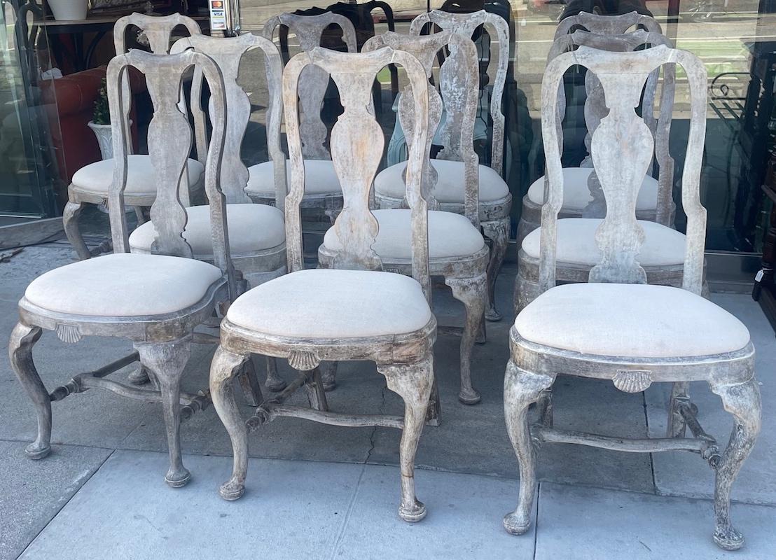 French 19th Century Country Pine Farmhouse Dining Table With Seating For Ten 11