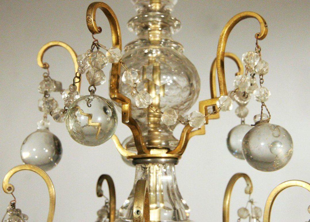 Francese Lampada da tavolo Girandole in cristallo e vetro del XIX secolo francese in vendita