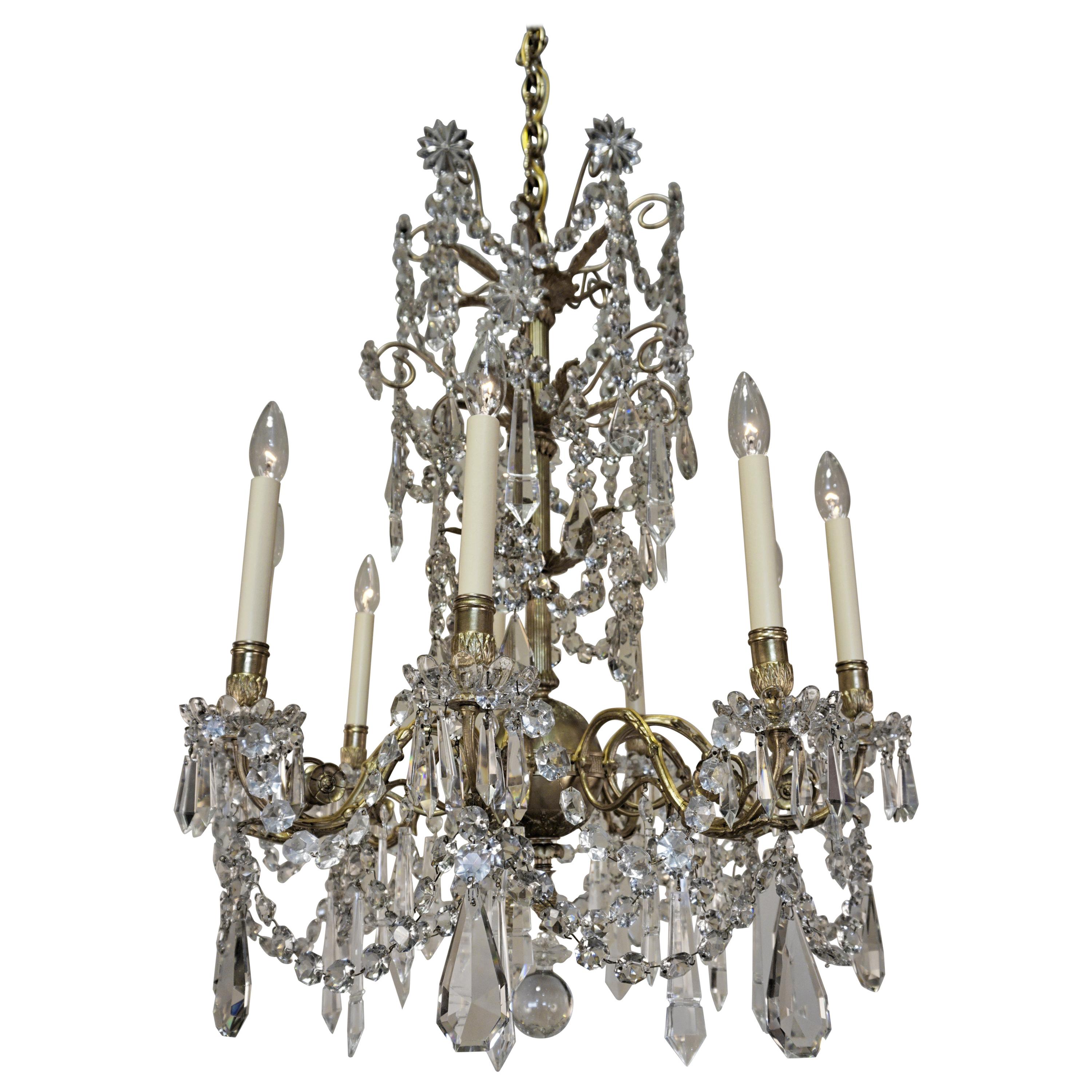 French 19th Century Crystal Chandelier by Portieux