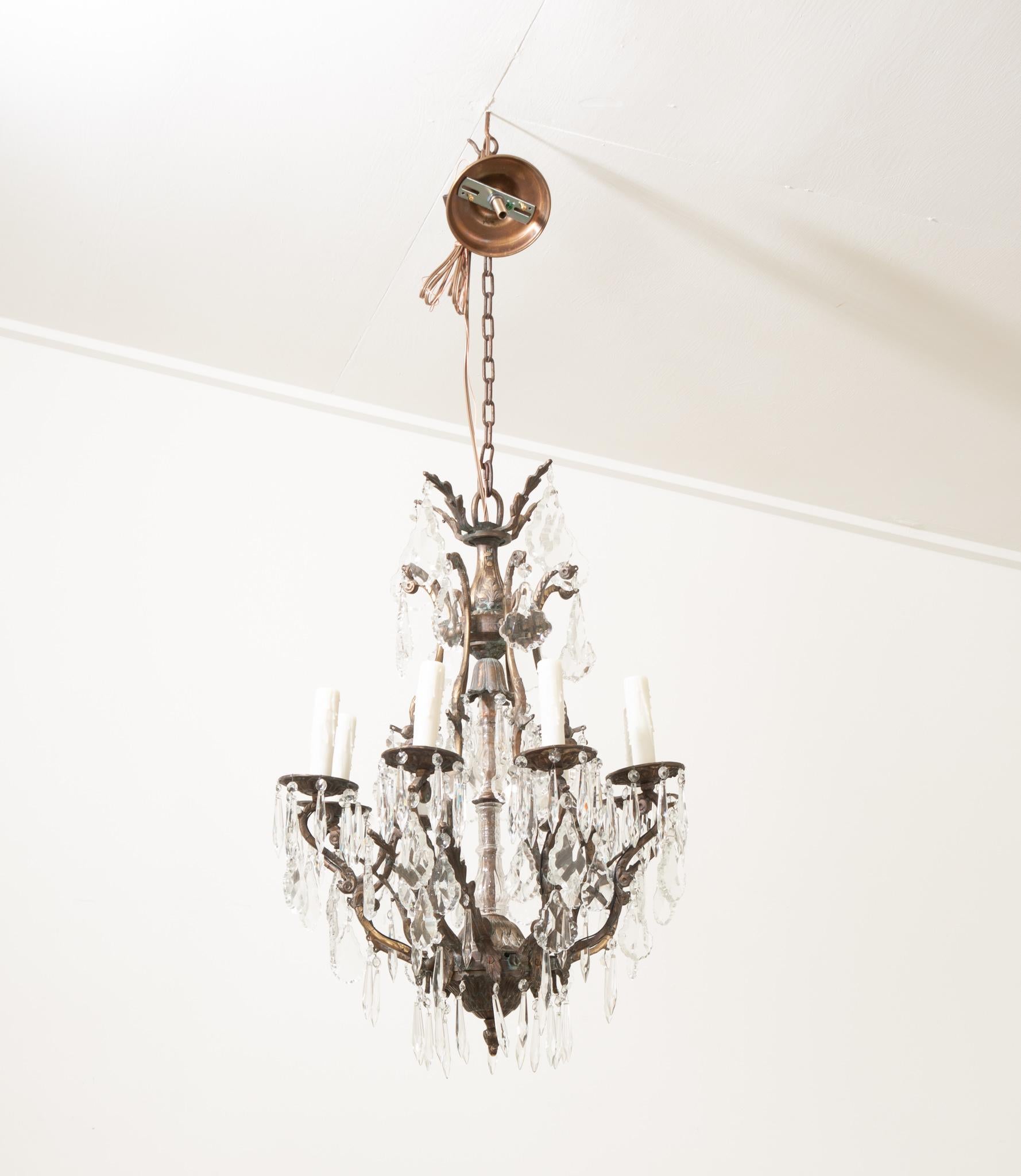 Cast French 19th Century Crystal Chandelier For Sale