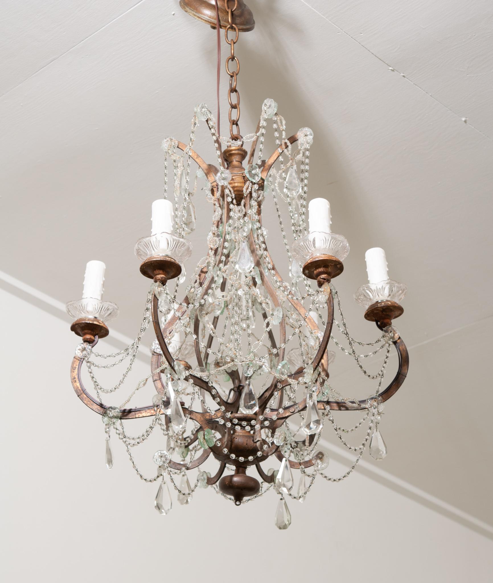 Hand-Crafted French 19th Century Crystal Chandelier For Sale
