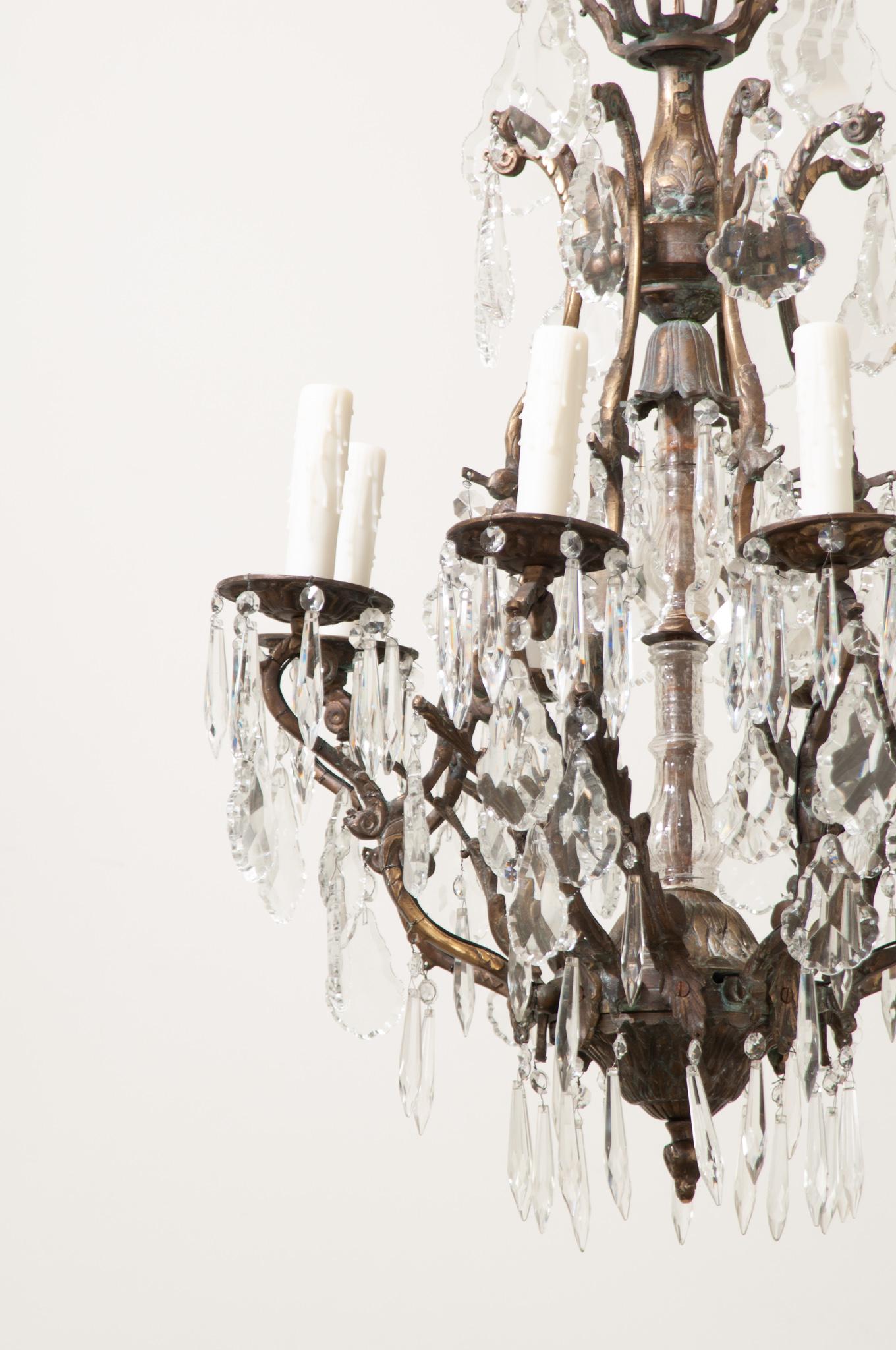 French 19th Century Crystal Chandelier In Good Condition For Sale In Baton Rouge, LA