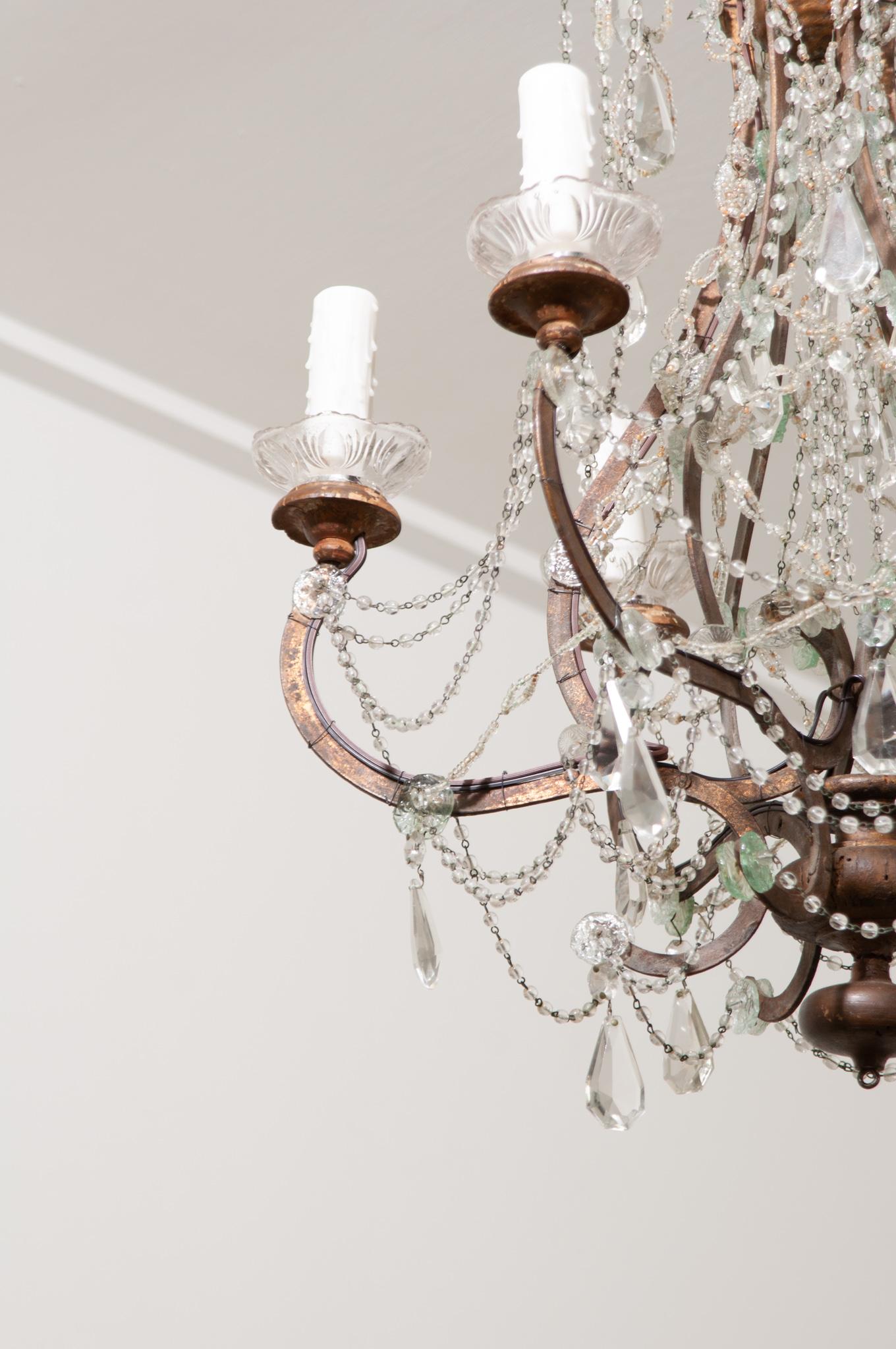 French 19th Century Crystal Chandelier In Good Condition For Sale In Baton Rouge, LA