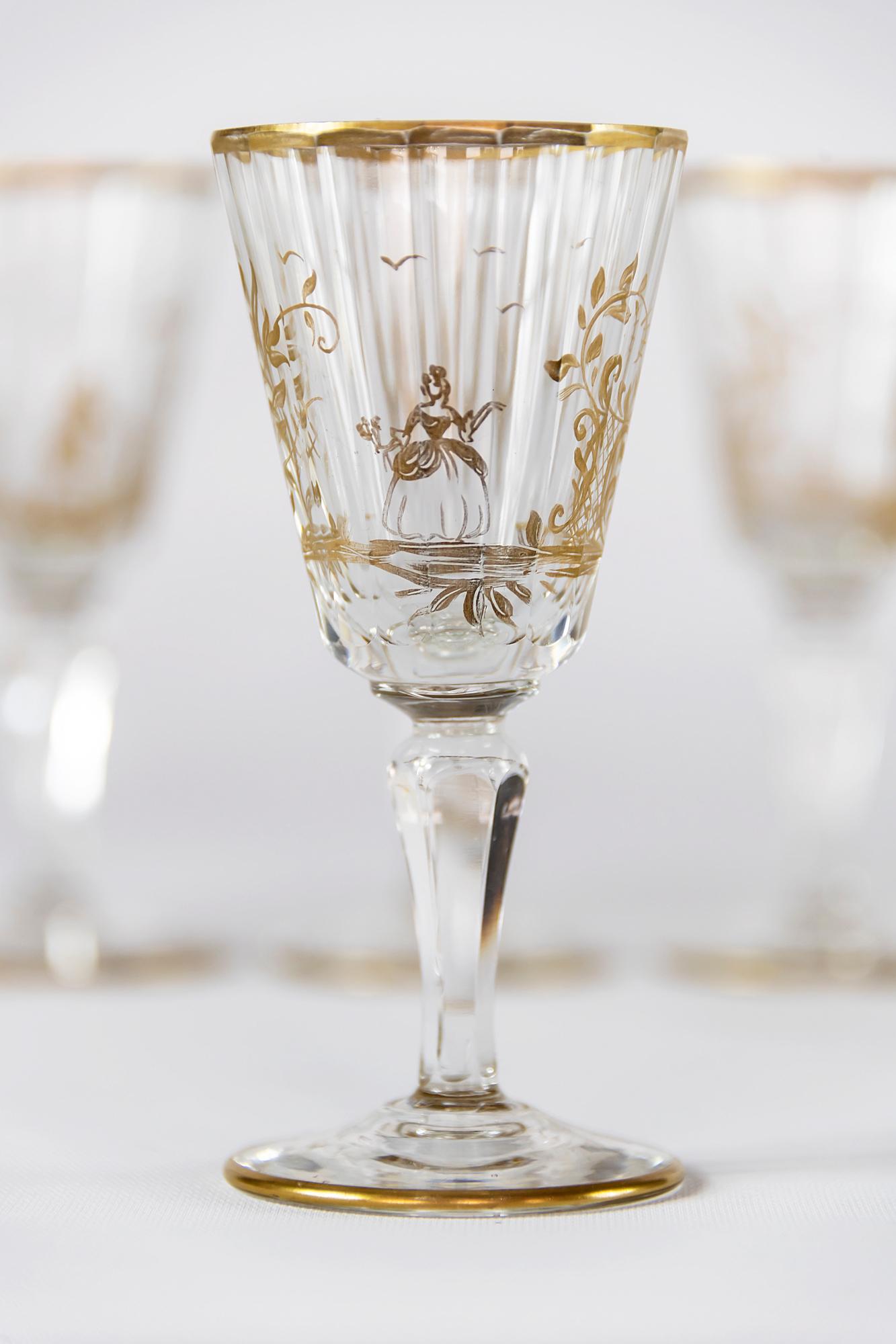 French 19th Century Crystal Liqueur Glasses In Good Condition In Vilnius, LT