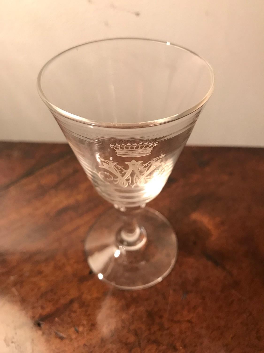 French 19th Century Crystal Liquor or Liqueur Glasses For Sale 3