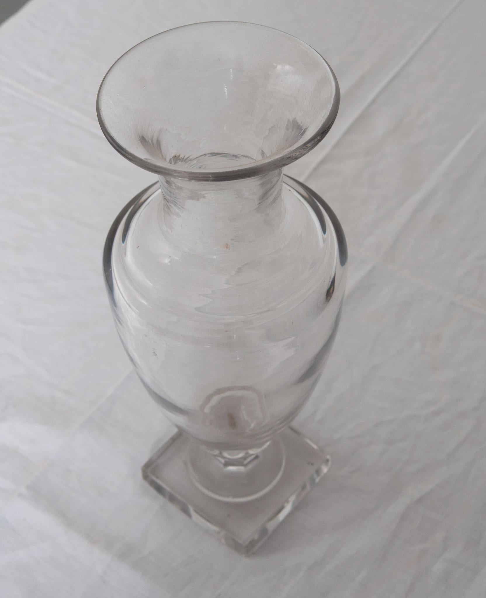 Fired French 19th Century Crystal Vase
