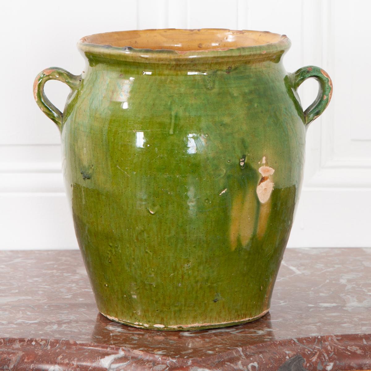 French 19th Century Dark Glazed Confit Jar In Good Condition In Baton Rouge, LA