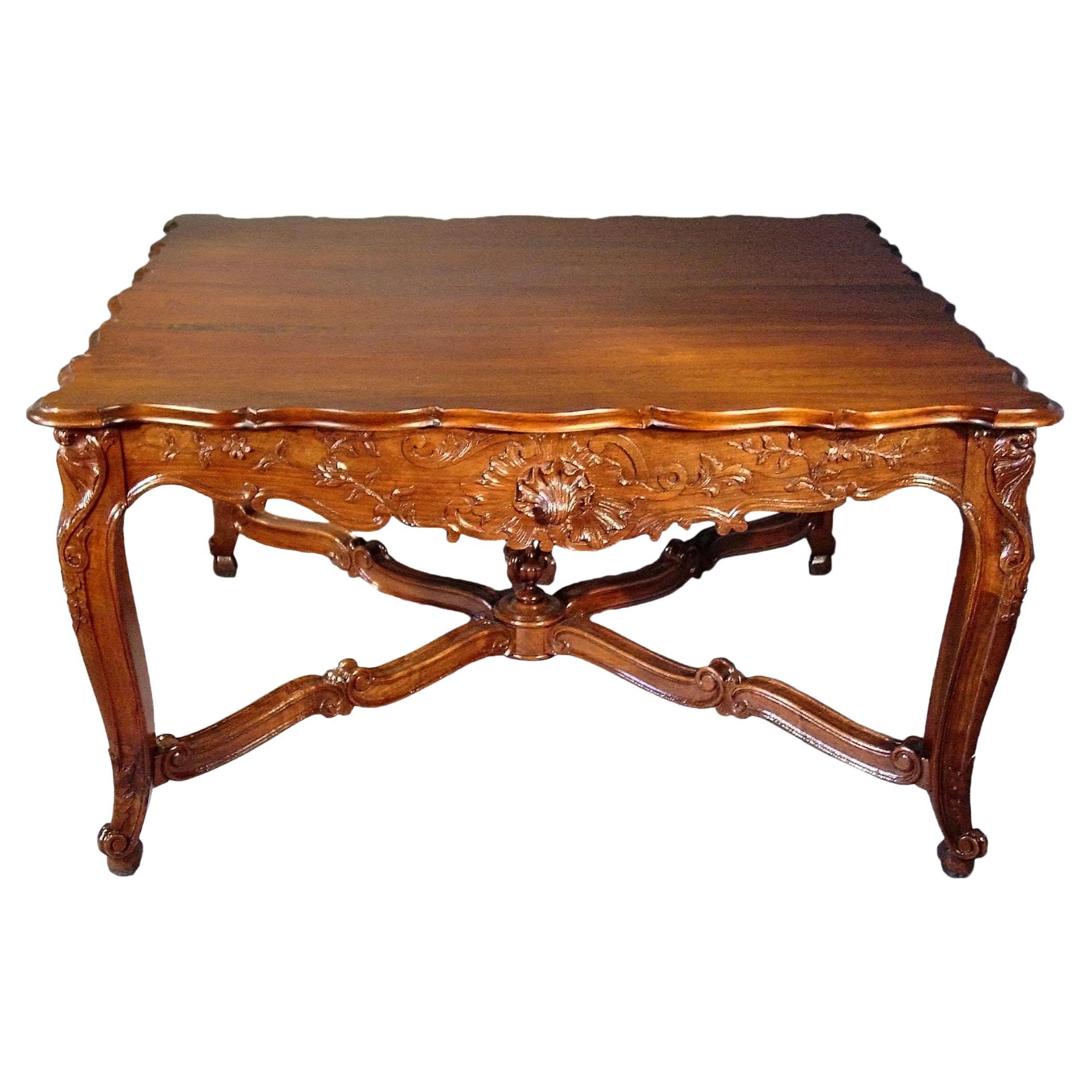 French 19th Century Dark Oak Center Table