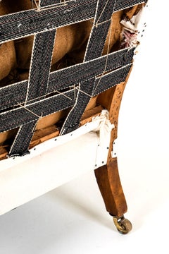 French 19th Century Deconstructed Armchair In Calico