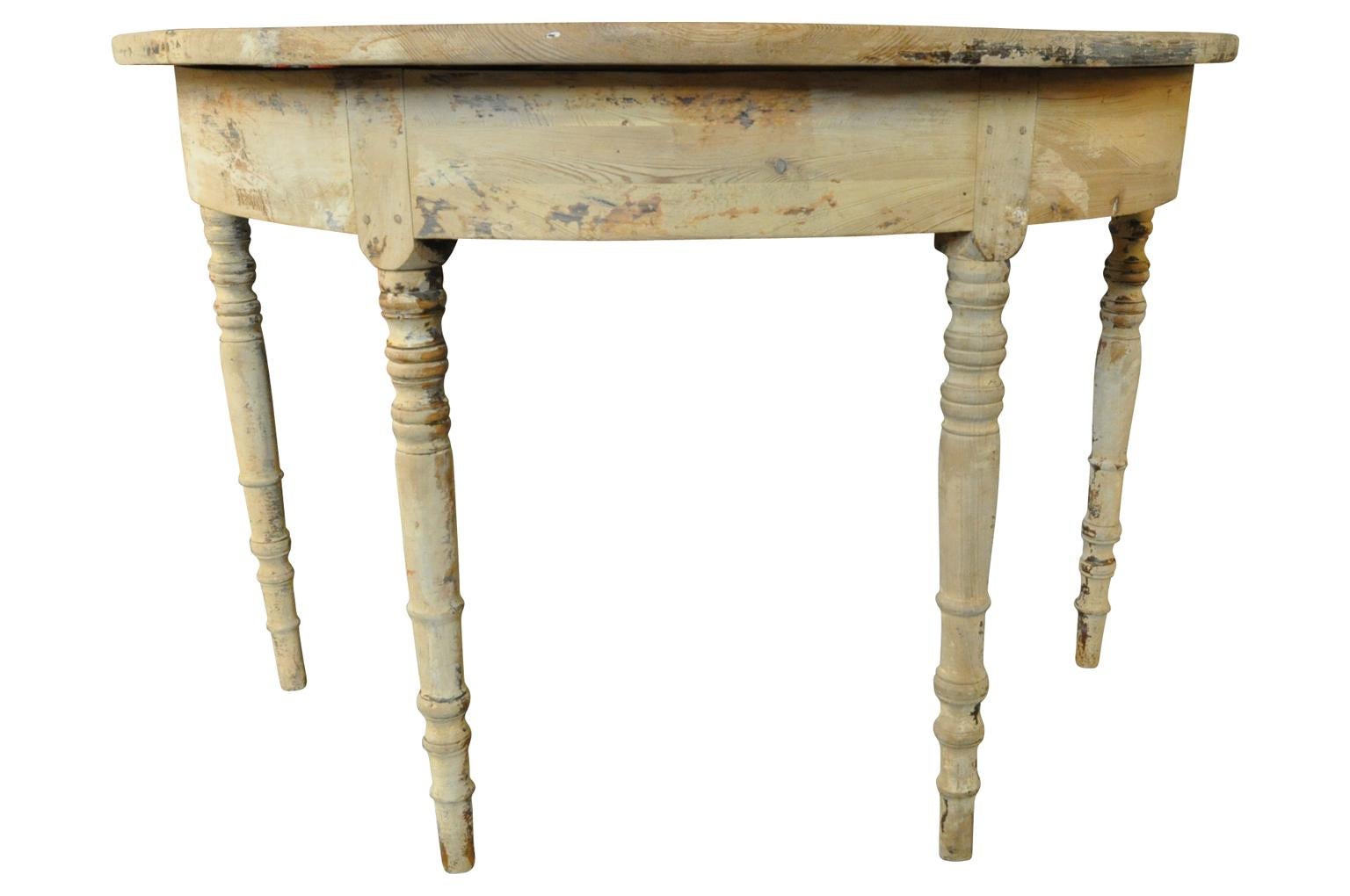 French 19th Century Demilune Console Table In Good Condition In Atlanta, GA