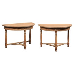 French 19th century Demi-Lune Tables w/Fabulous Aprons!