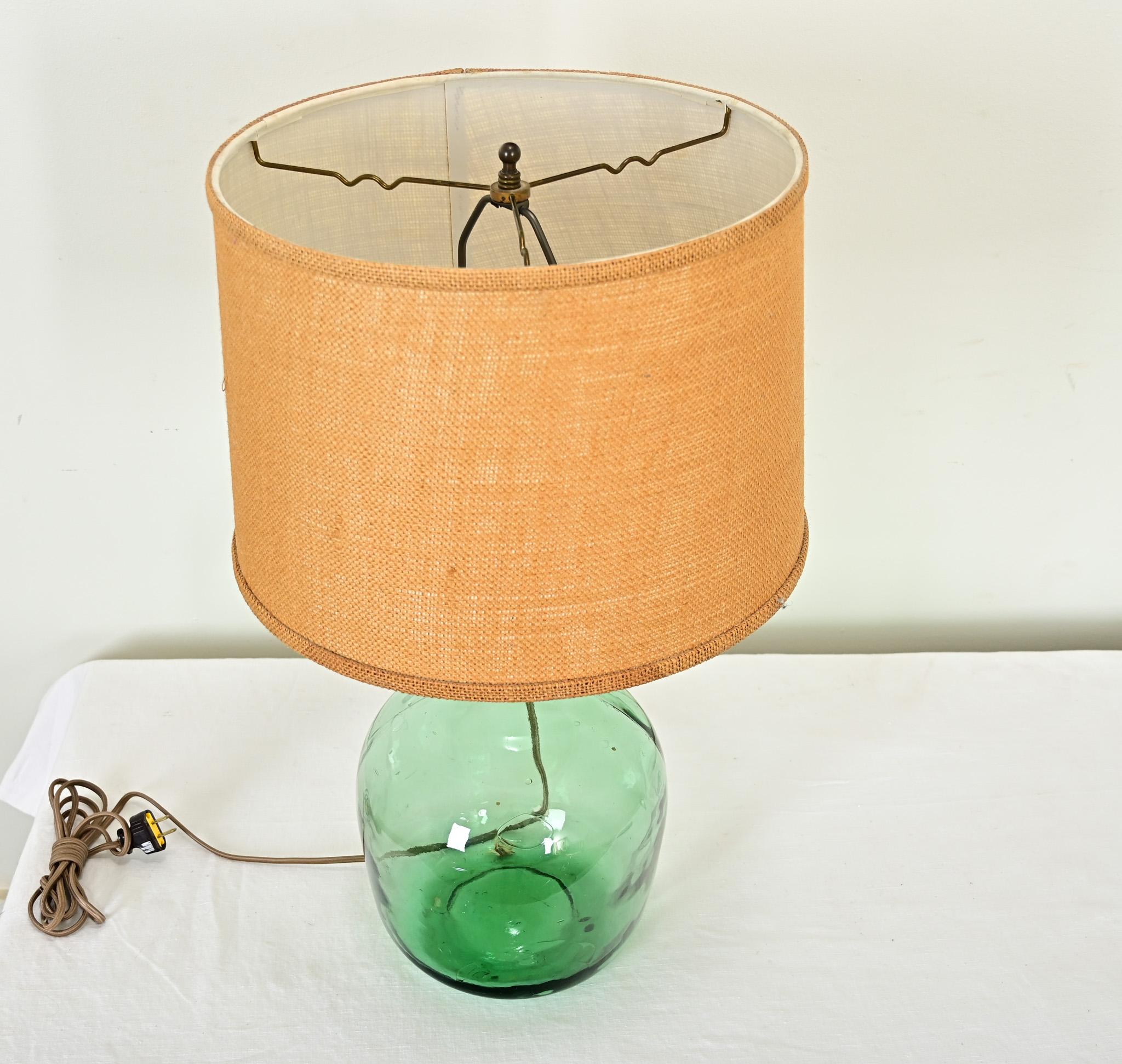 French 19th Century Demijohn Table Lamp In Good Condition In Baton Rouge, LA