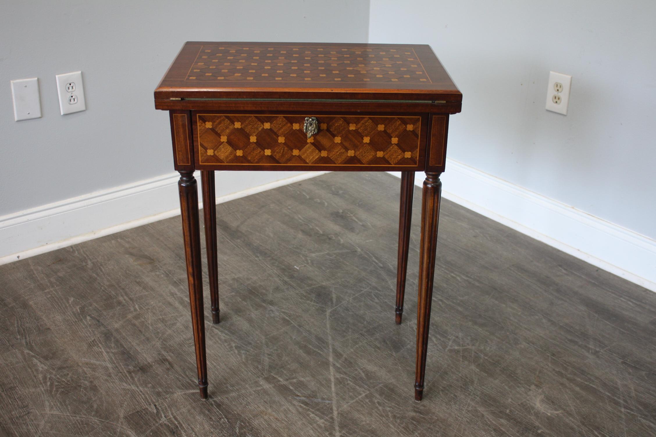Marquetry French 19th Century Desk and Game table For Sale