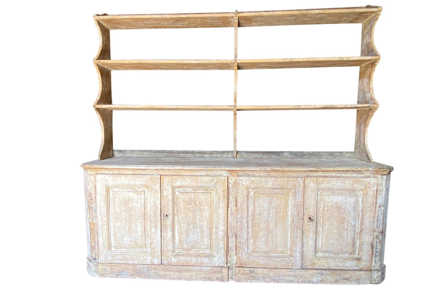 Painted French 19th Century Deux Corps Buffet, Etagere