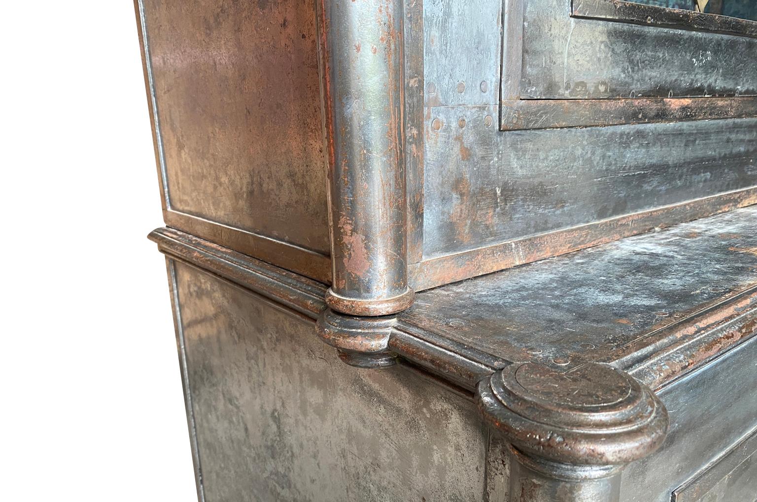 Steel French 19th Century Deux Corps Cabinet For Sale