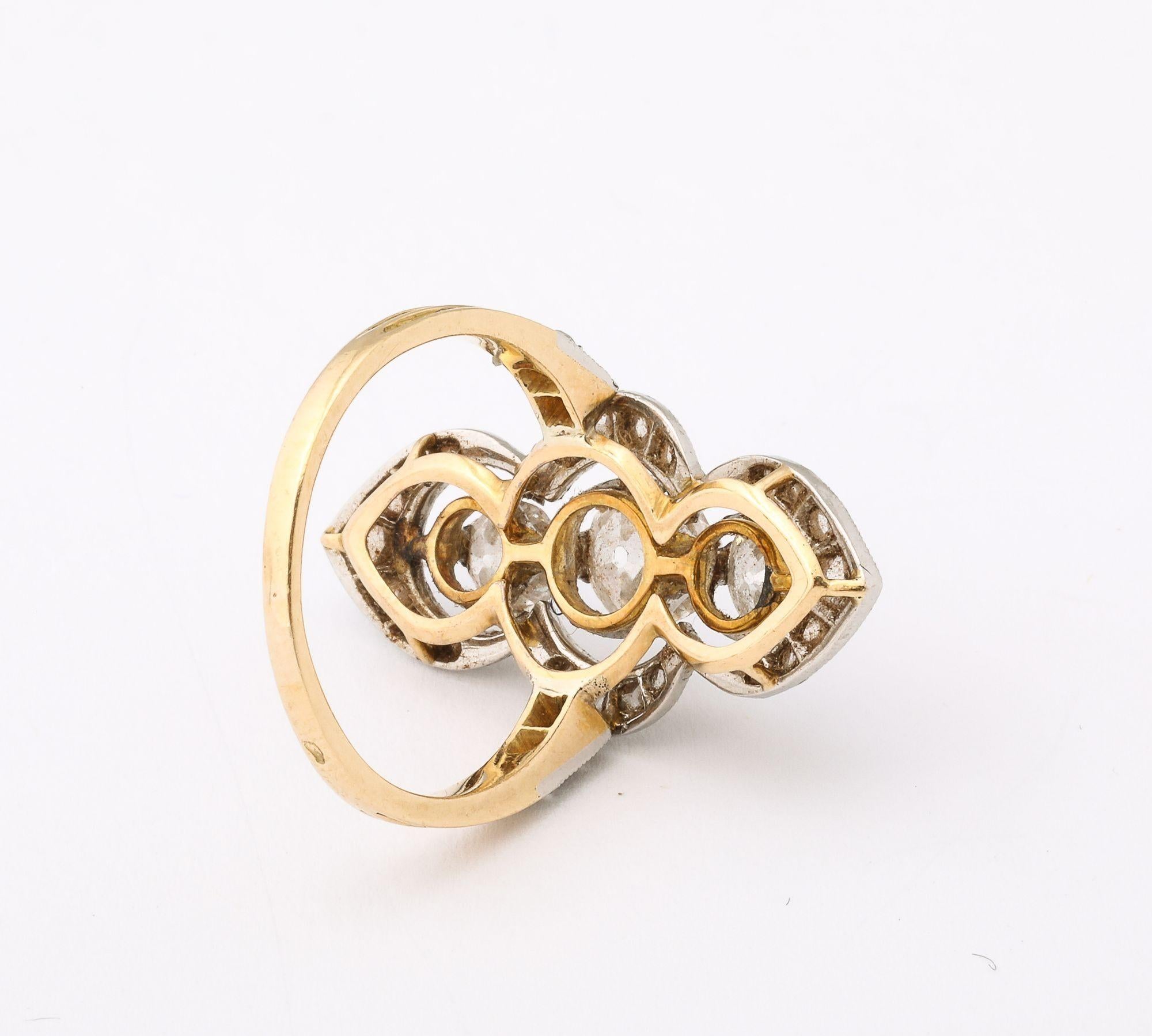 Französischer Diamant-Navette-Ring aus dem 19. im Angebot 4