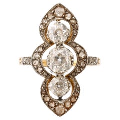 French 19th Century Diamond Navette Ring