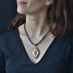 French 19th Century Diamonds 18 Karat Rose Gold Locket Pendant