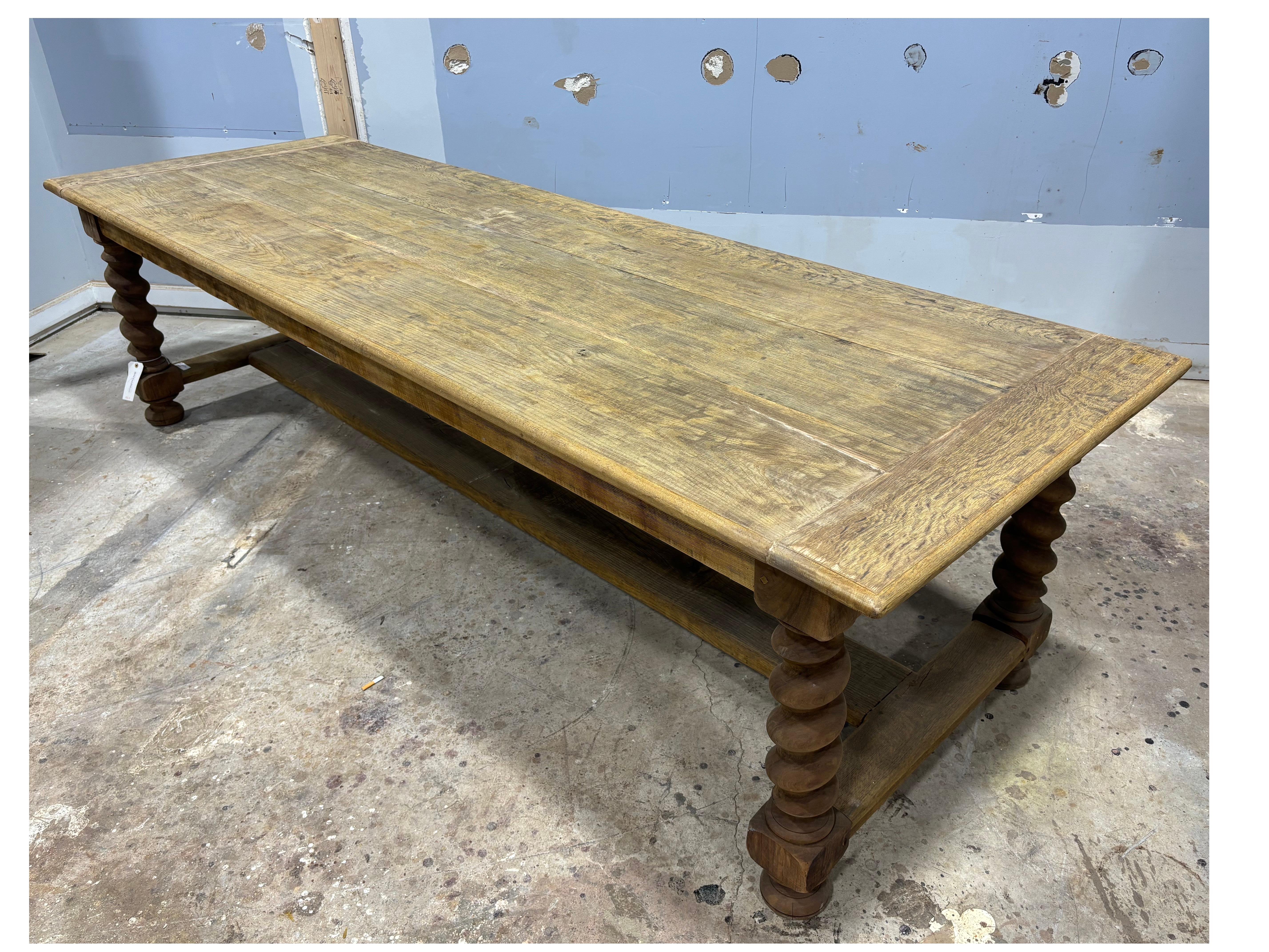 Oak French 19th Century Dining Room Table For Sale