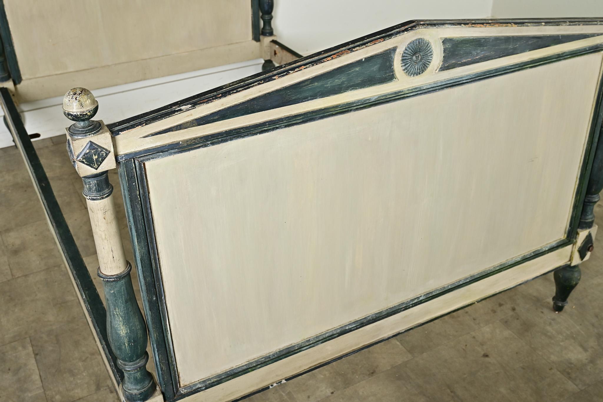 Carved French 19th Century Directoire Bed Frame For Sale