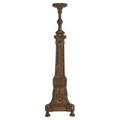 French 19th Century Directoire Giltwood Altar Candlestick