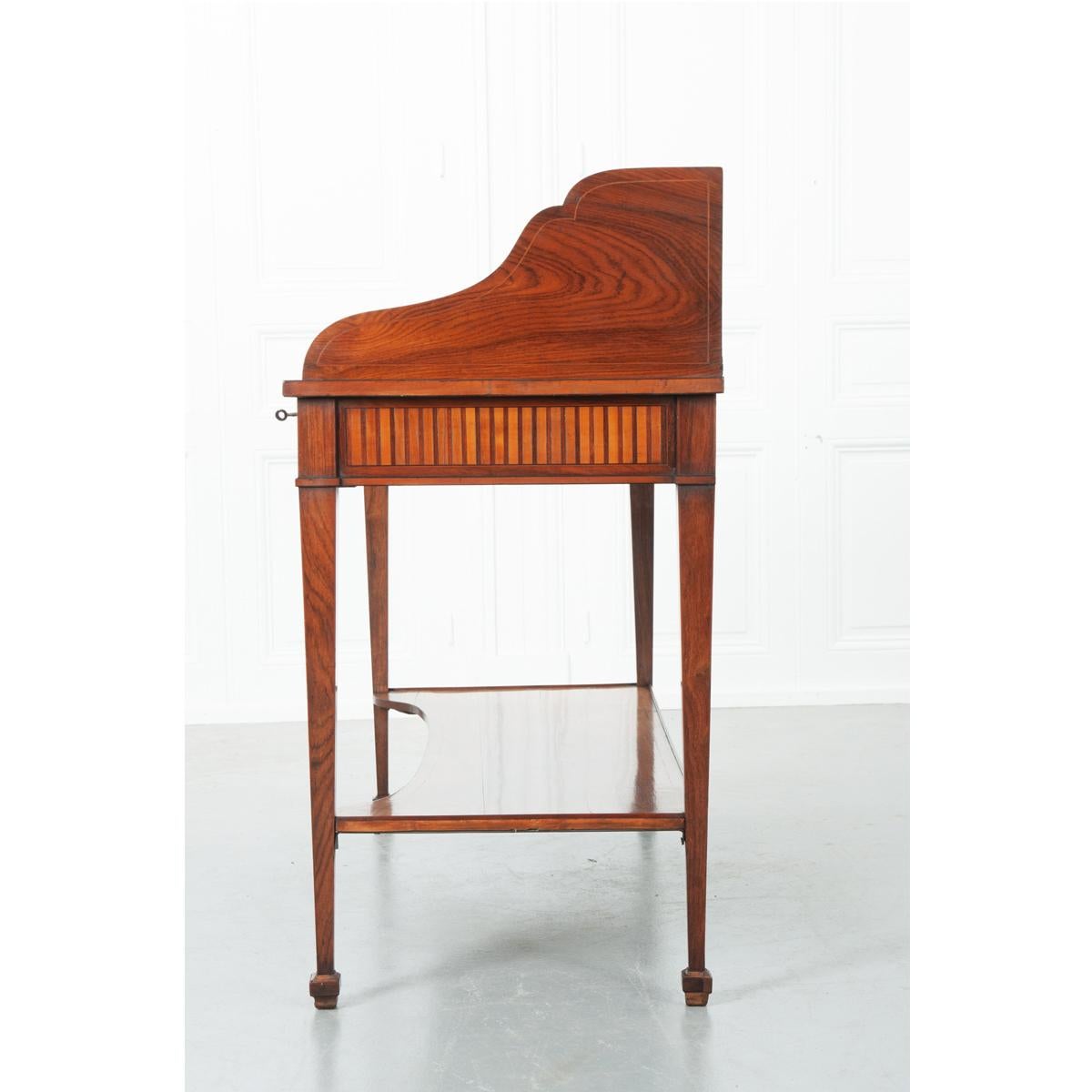 English 19th Century Mahogany Kingwood Desk In Good Condition For Sale In Baton Rouge, LA