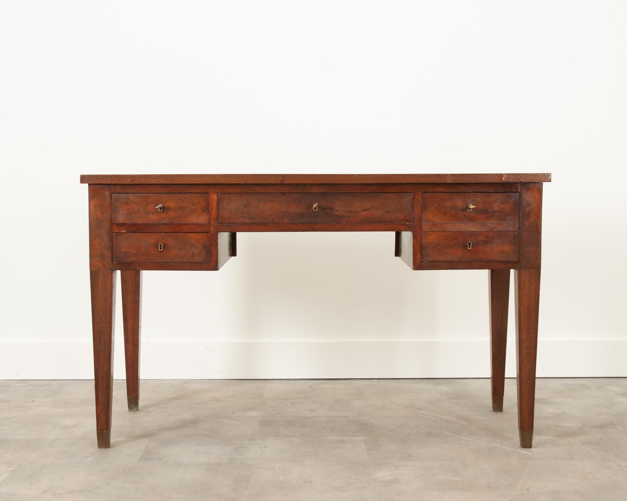 Carved French 19th Century Directoire Mahogany Desk