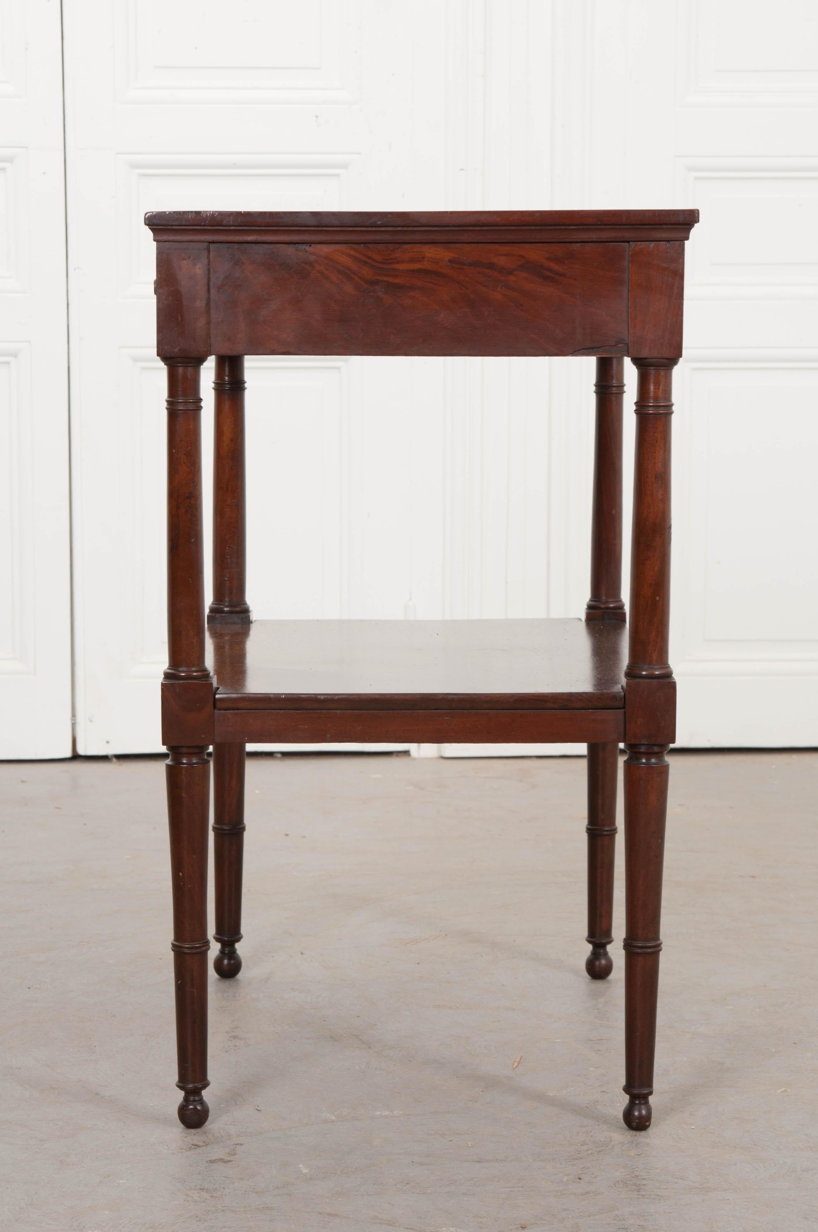 French 19th Century Directoire Mahogany Marble-Top Occasional Table 2