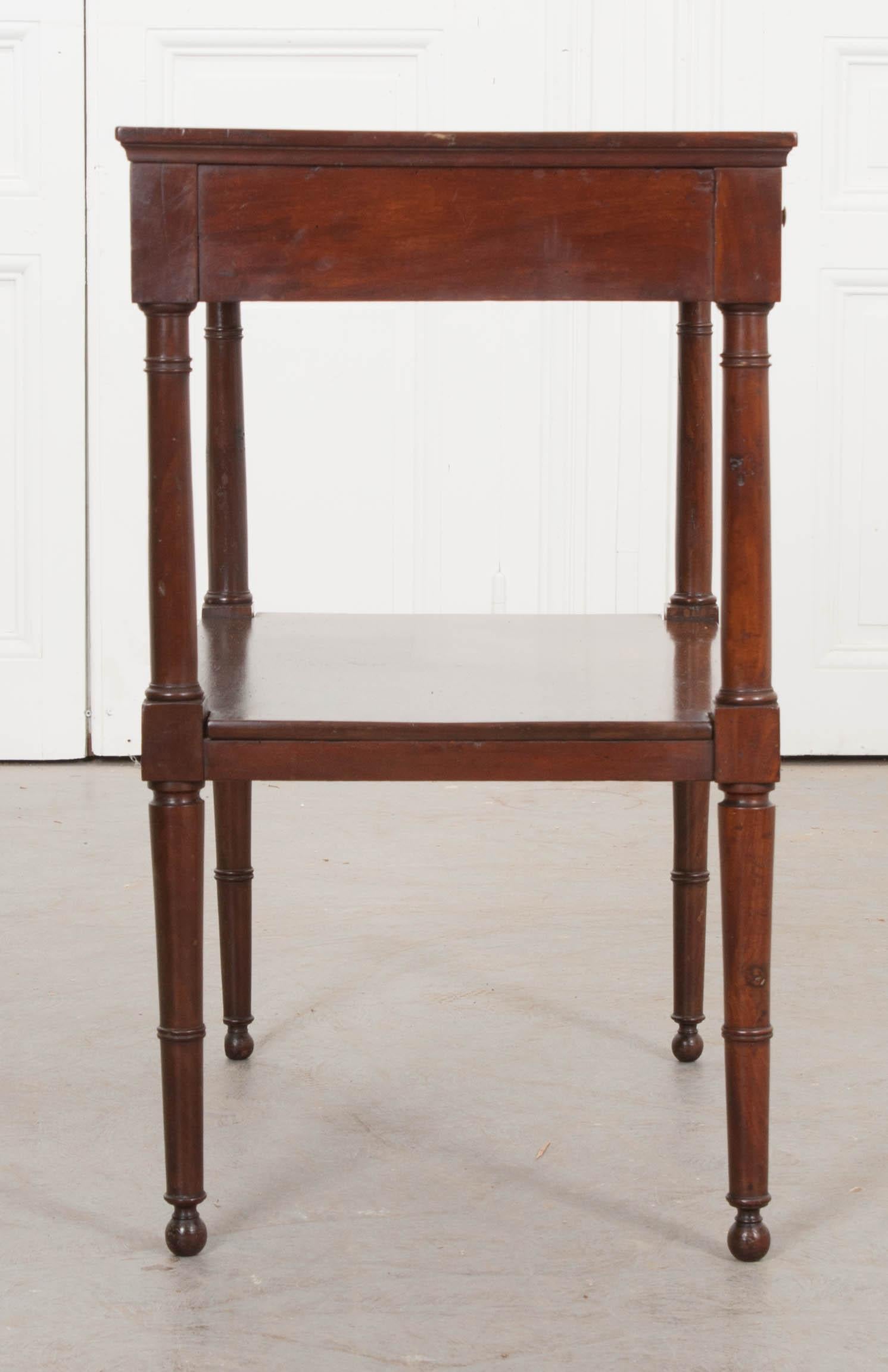 French 19th Century Directoire Mahogany Marble-Top Occasional Table 4