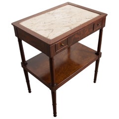 French 19th Century Directoire Mahogany Marble-Top Occasional Table