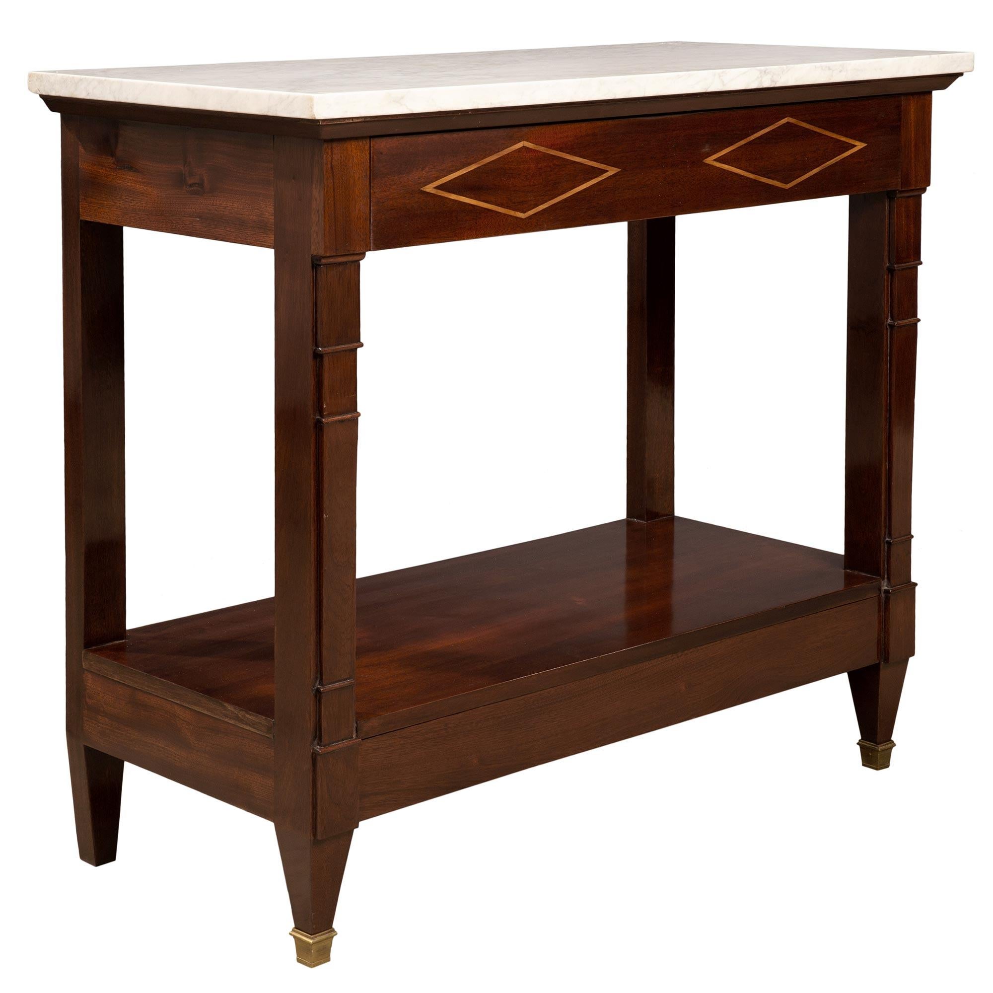 French 19th Century Directoire St. Mahogany Dessert Console In Good Condition For Sale In West Palm Beach, FL