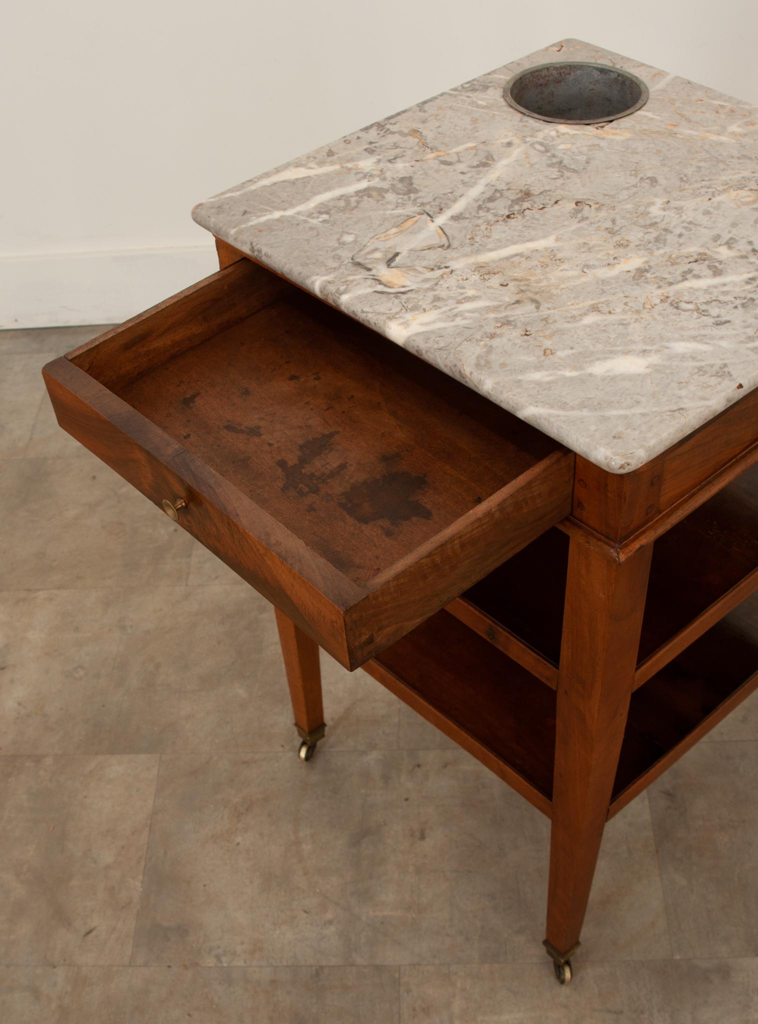 Brass French 19th Century Directoire Walnut Rafraichissoir For Sale