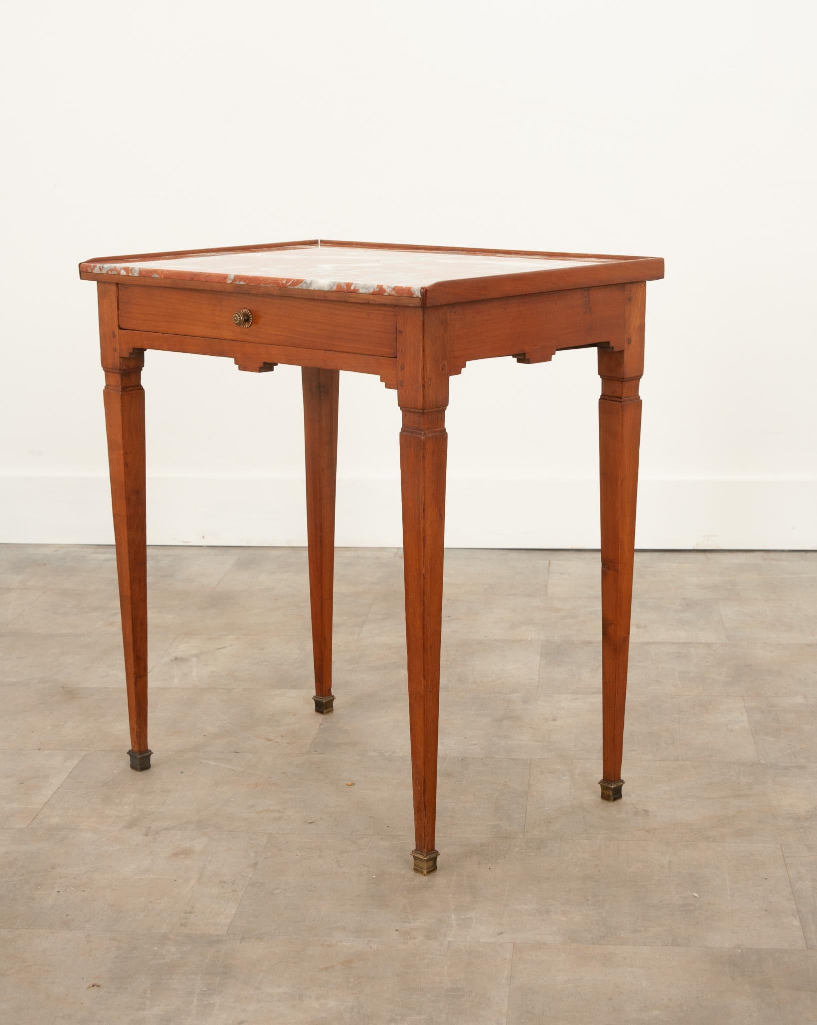 French 19th Century Directoire Red Marble Table For Sale 3