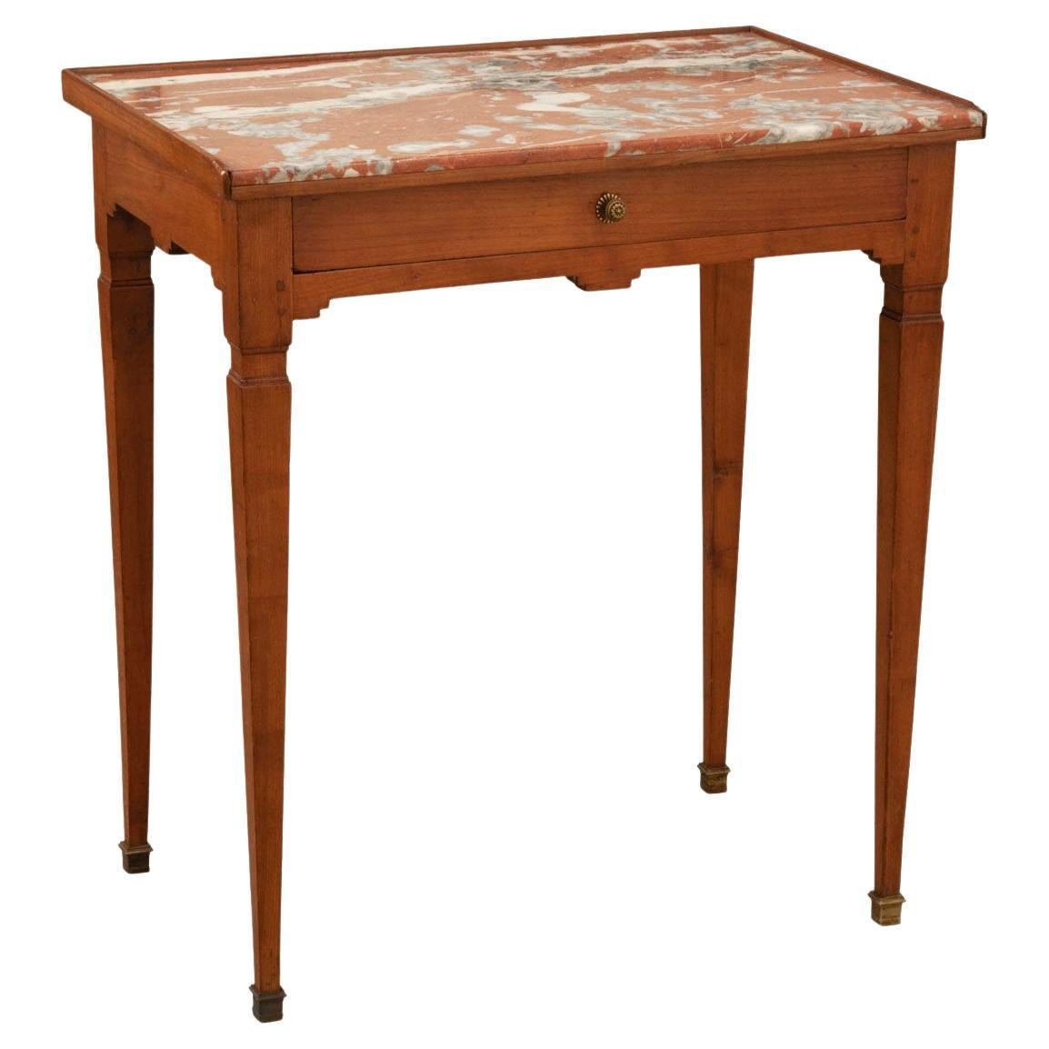 Französischer Directoire-Tisch aus rotem Marmor des 19. Jahrhunderts
