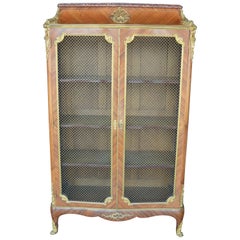 Antique French 19th Century Doré Bronze Bookcase by F. Linke