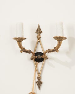 French 19th Century Double Arm Empire Brass Sconce