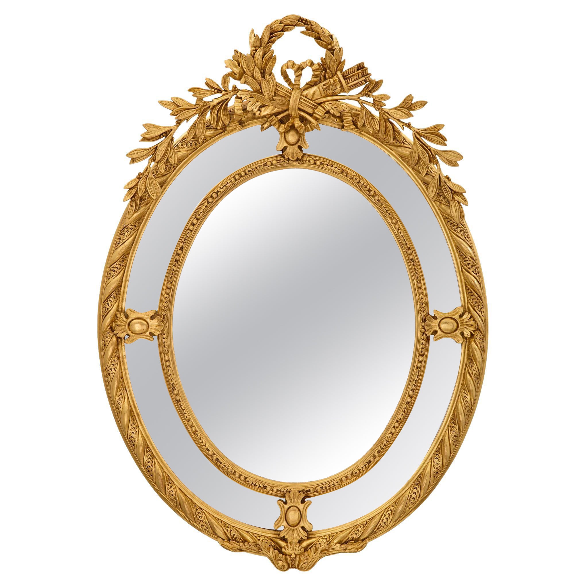 French 19th Century Double Framed Giltwood Mirror